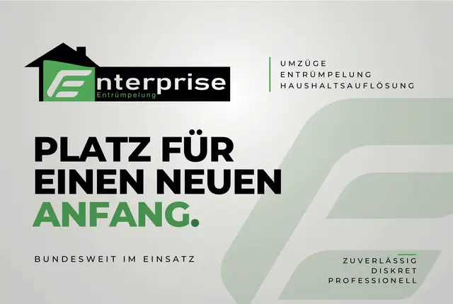 Visitenkarten Enterprise Entrümpelung, Vorderseite