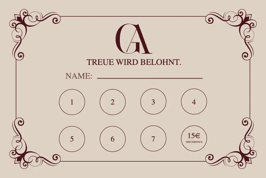 Stempelkarte für Kundinnen, Rückseite