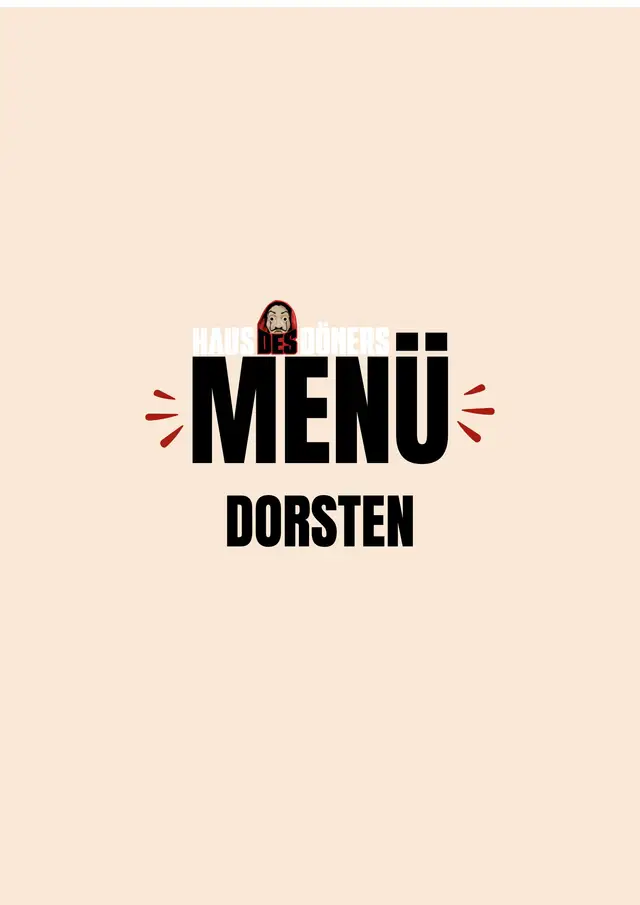 Speisekarte A4 Haus des Döners Dorsten, Rückseite