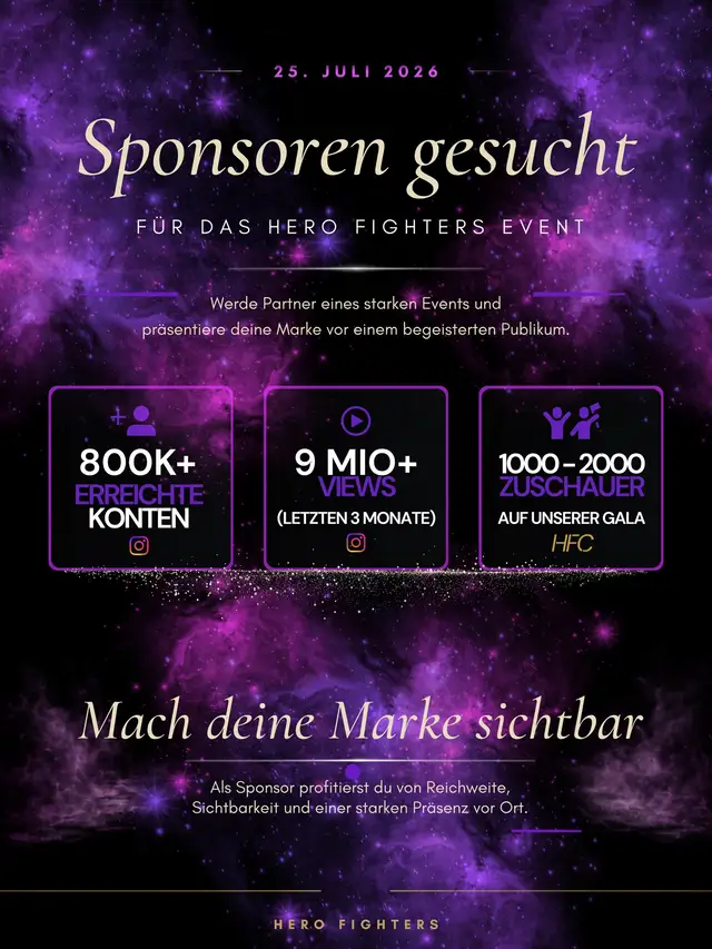 Zweites Event-Plakat für Hero Fighters im Juli