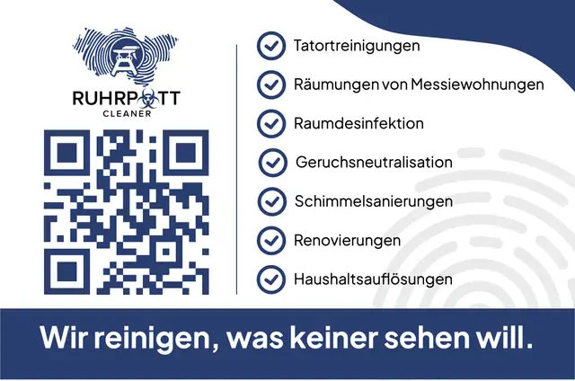 Visitenkarte Ruhrpottcleaner, Rückseite