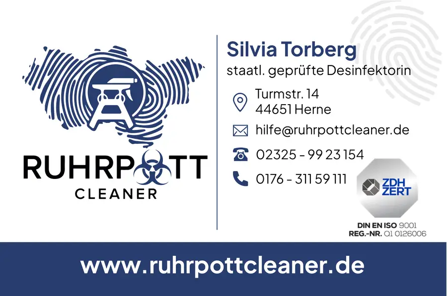 Visitenkarte Ruhrpottcleaner, Vorderseite