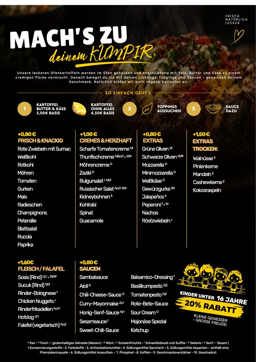 Falzflyer A5 „Dein Kumpir“ mit Kumpir-Bowls, Seite 2 von 4