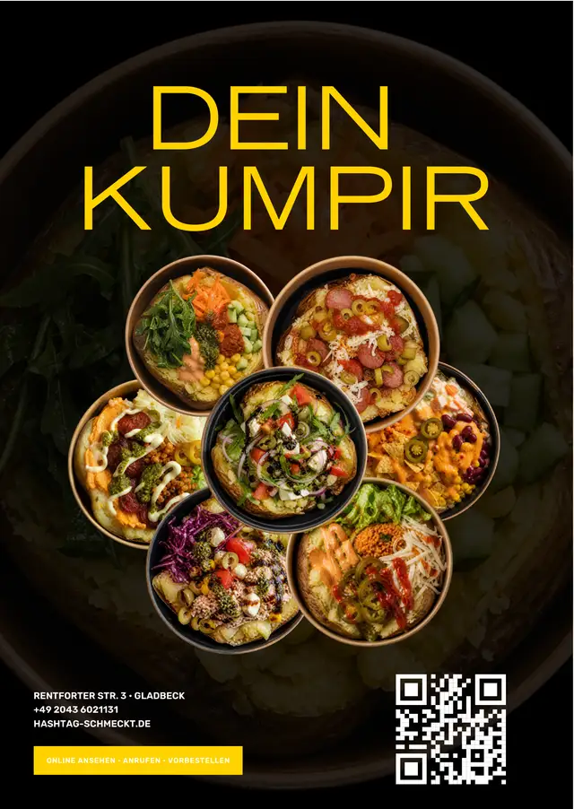 Falzflyer A5 „Dein Kumpir“ mit Kumpir-Bowls, Seite 1 von 4